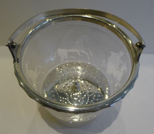 fig 1. Exceptional Antique Elkington Ice Bucket - Classical Figures on Horse Back - 1871