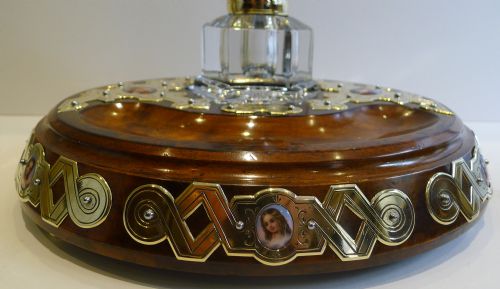 MAGNIFICENT GRAND FRENCH THREE PIECE DESK SET HAND PAINTED PORCELAIN INSET C1860 - ADDITIONAL PHOTO 6