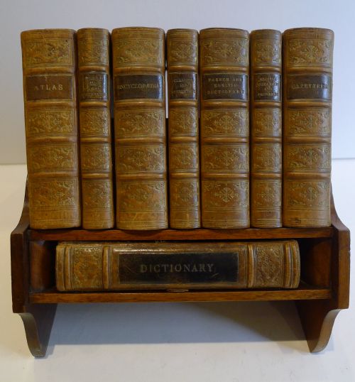 fig 1. Elegant Desk-Top Reference Library by Asprey, London c.1925