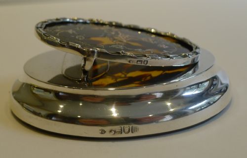 fig 1. Stunning Antique English Sterling Silver & Tortoiseshell Letter Clip by William Comyns - 1907