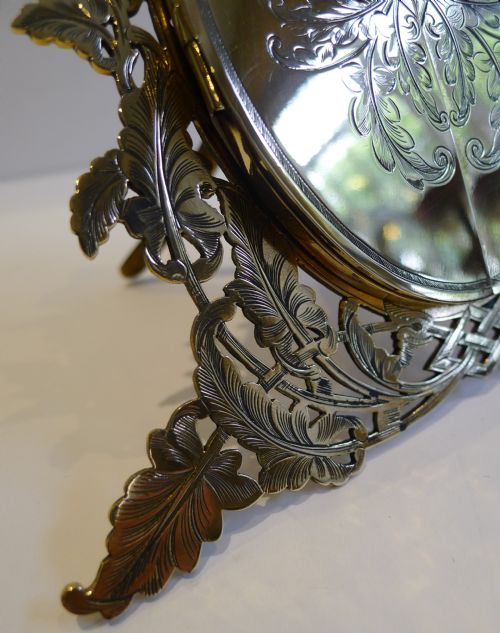 fig 1. Antique English Polished Bronze Photograph Frame - Ferns c.1870
