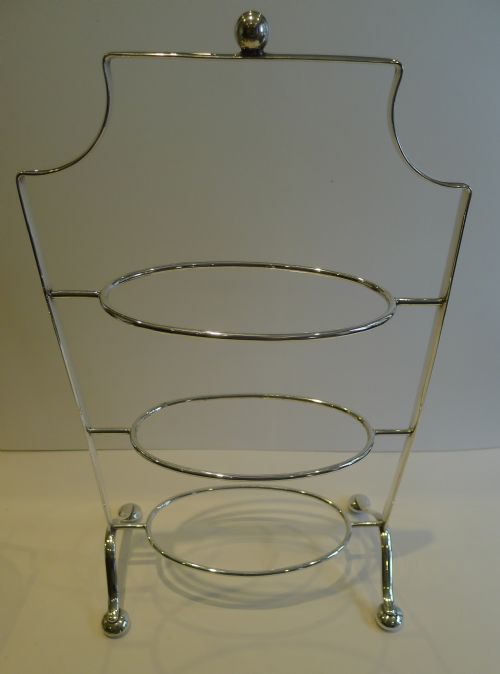 fig 1. Stunning Antique English Silver Plated Three Tier Cake Stand c.1900