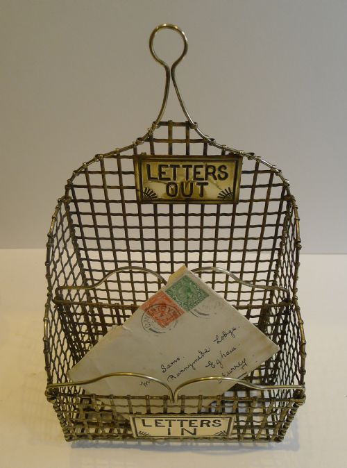 fig 1. Victorian English Brass Mesh Letters Box or Caddy c.1880
