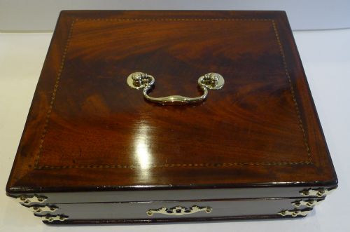 fig 1. English Sheraton Period Jewellery Box With Secret Drawer c.1790