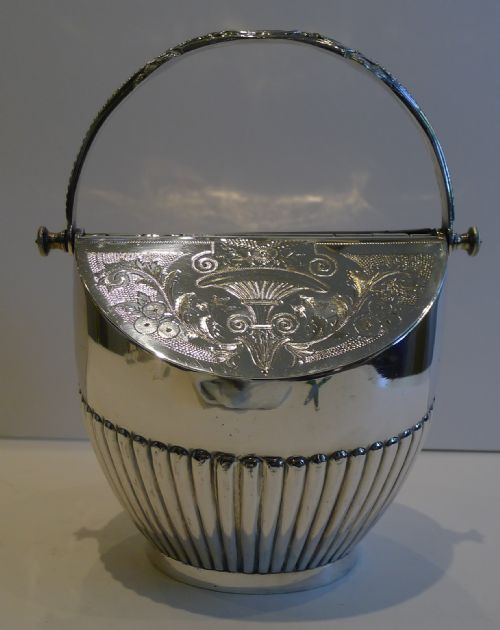 Antique English Silver Plated Biscuit Box C.1880 by George Wish