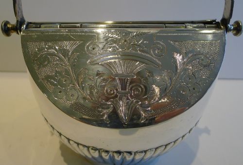 fig 1. Antique English Silver Plated Biscuit Box c.1880 by George Wish