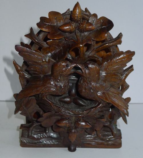 Charming Antique Figural Black Forest Letter Holder C.1890