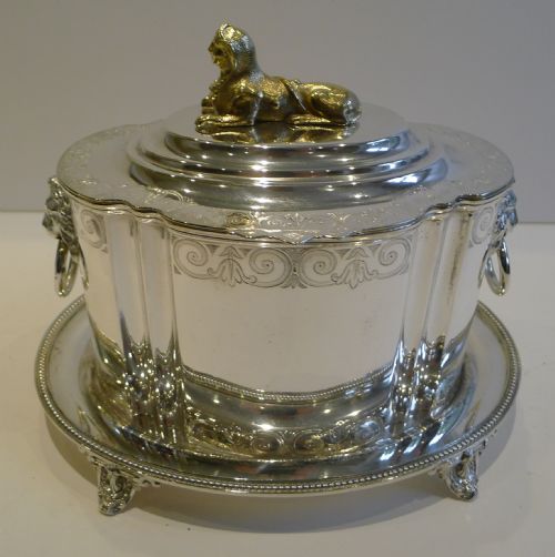 Fabulous and Grand Antique English Silver Plated Biscuit Box C.1880