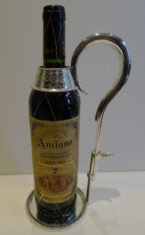 Antique English Silver Plated Wine Bottle Caddy / Server C.1890