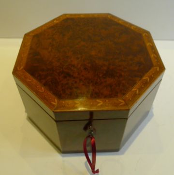 Magnificent George III Amboyna Wood Jewellery Box C.1790 by John Godwin