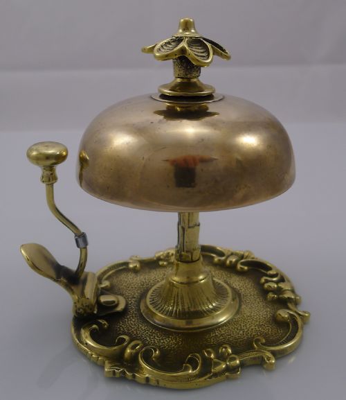 Antique English Brass Desk / Counter Bell C.1880