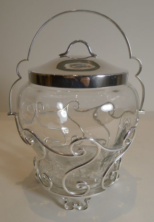Fabulous and Unusual Antique English Biscuit Box / Barrel by James Dixon & Sons.