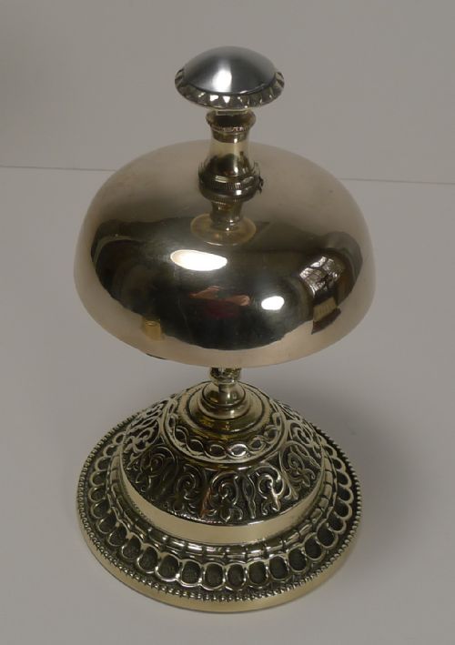 fig 1. Stunning Large Antique English Brass Desk or Counter Bell c.1880