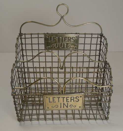 fig 1. Victorian English Brass Mesh Letters Box or Caddy c.1880