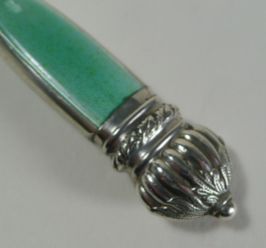 fig 1. Small Vintage English Sterling Silver and Guilloche Enamel Magnifying Glass