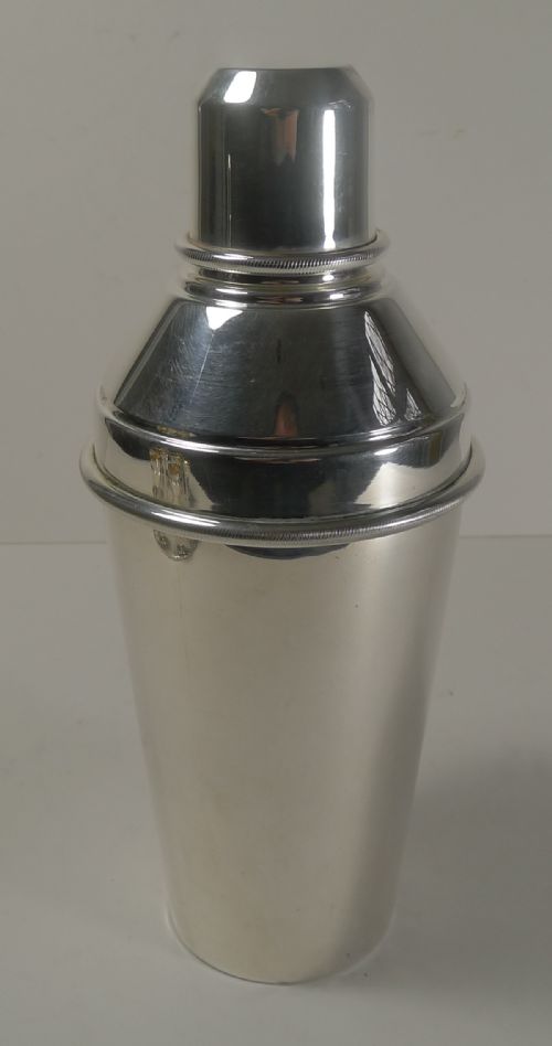 Vintage Art Deco Cocktail Shaker with Integral Lemon Squeezer by A.l. Davenport C.1930