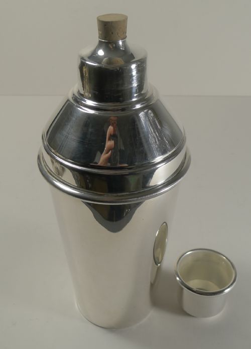 fig 1. Vintage Art Deco Cocktail Shaker With Integral Lemon Squeezer by A.L. DAVENPORT c.1930