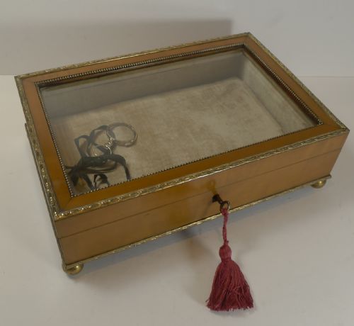 Antique English Apple Wood Display / Jewelry Box C.1880