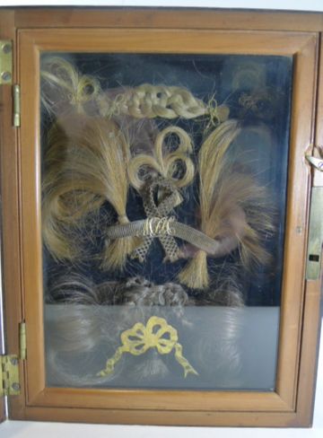Unique English Georgian Family Hair Display Box C.1810