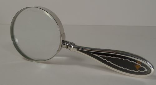 Sterling Silver and Tortoise Shell Handled Magnifying Glass - Birmingham 1926