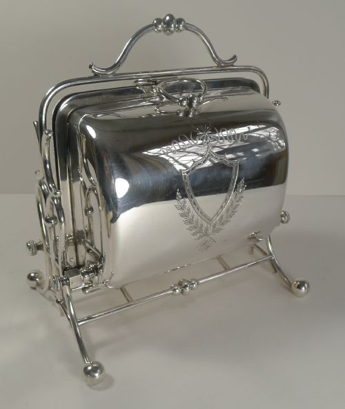 Antique English Biscuit Box / Server by Fenton Brothers - 1880