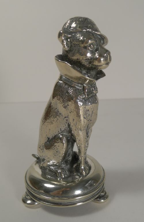 Rare Antique English Figural Pounce Pot - Dog - C.1870