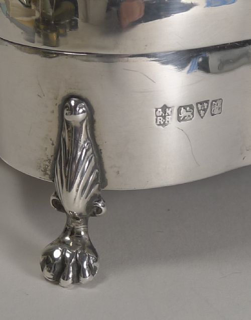 fig 1. Elegant Large Antique English Sterling Silver Jewellery Box - 1908