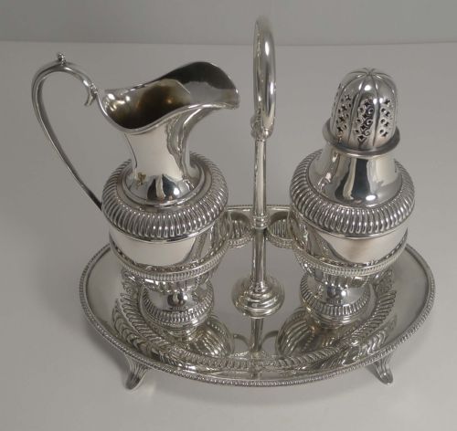 fig 1. Antique English Silver Plated Sugar and Cream Set by Roberts and Belk c.1880