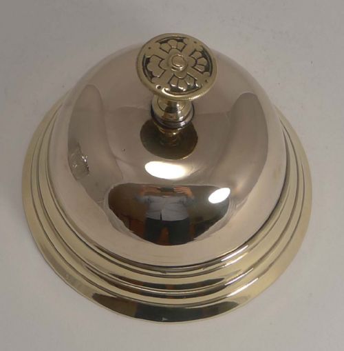 fig 1. Oversized Antique English Brass Desk or Counter Bell c.1880