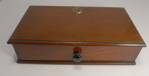 fig 3. Large Antique English Travelling Apothecary Scales In Mahogany & Brass c.1880