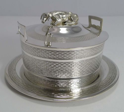 Stunning Antique English Figural Butter Dish - Cow - By Thomas Harwood and Sons C.1880