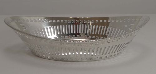 Antique English Silver Plated Bread Basket by Garrard & Co. C.1900