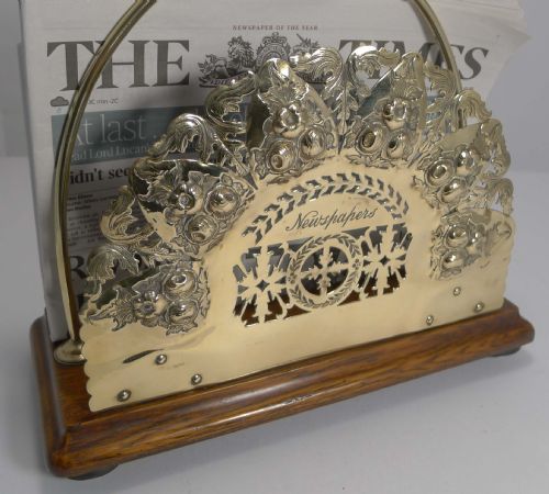 fig 1. Wonderful Antique English Oak and Brass