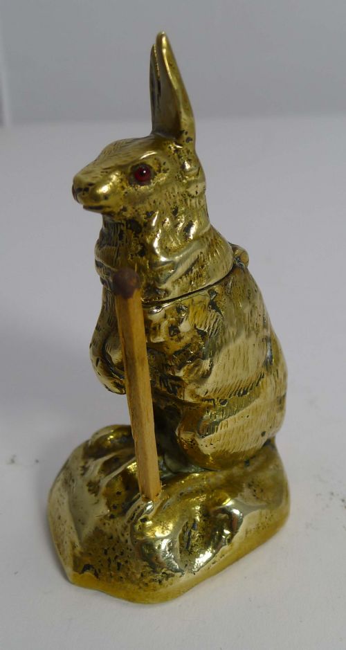 Antique English Figural Vesta / Go-to-bed - Hare or Rabbit C.1860