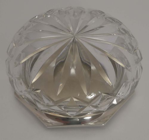 fig 1. Grand Art Deco Sterling Silver and Guilloche Enamel Lidded Powder Box - 1934