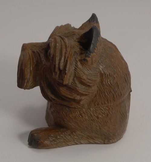 fig 1. Antique Black Forest Figural Table Vesta - Dog c.1890