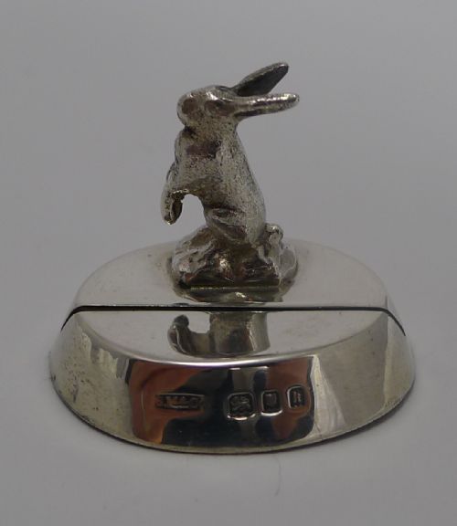 fig 1. Charming English Figural Menu Holder by Sampson Mordan - Hare or Rabbit