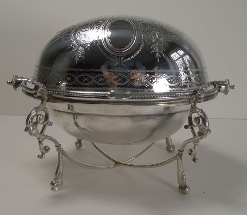 Elegant Antique English Silver Plated Revolving Butter Dish C.1890
