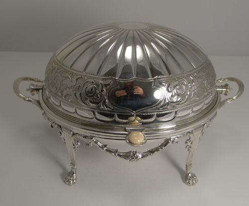 Magnificent Antique English Revolving Breakfast Dish by Spurrier & Co. C.1890
