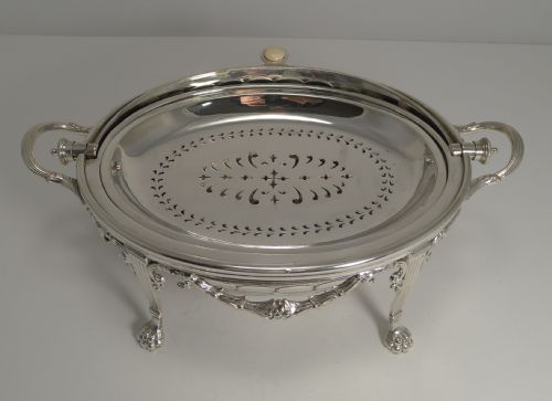 fig 1. Magnificent Antique English Revolving Breakfast Dish by SPURRIER & CO. c.1890