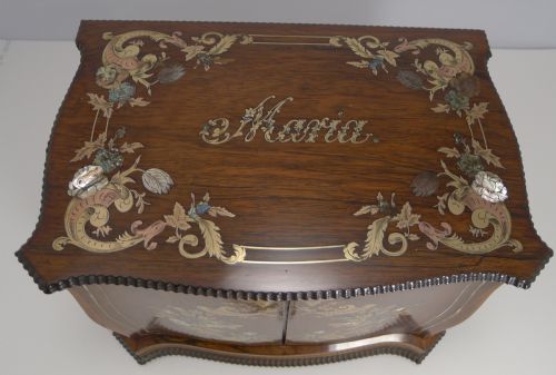 fig 1. Museum Quality French Inlaid Jewellery Cabinet c.1850 - Maria