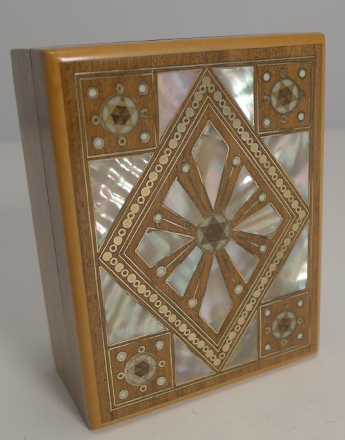 Antique French Inlaid Walnut Trinket / Jewellery Box C.1910