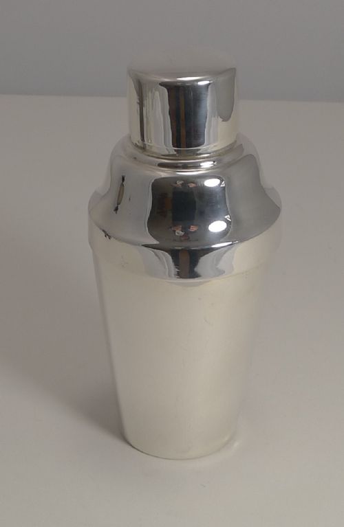 Vintage Art Deco Cocktail Shaker with Integral Ice Crusher by William Sturtcliffe and Sons C.1930