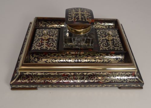 fig 1. Exquisite Top Notch Boulle Inkwell c.1890