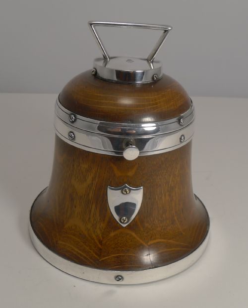 Antique Novelty English Bell Shaped Tea Caddy / Tobacco Box - Reg. 1857