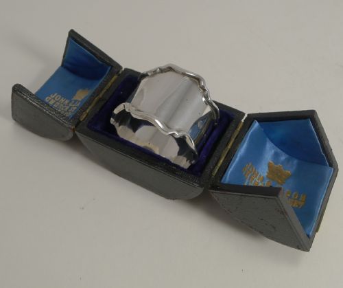 Superb Cased Antique English Sterling Silver Napkin Ring - 1903