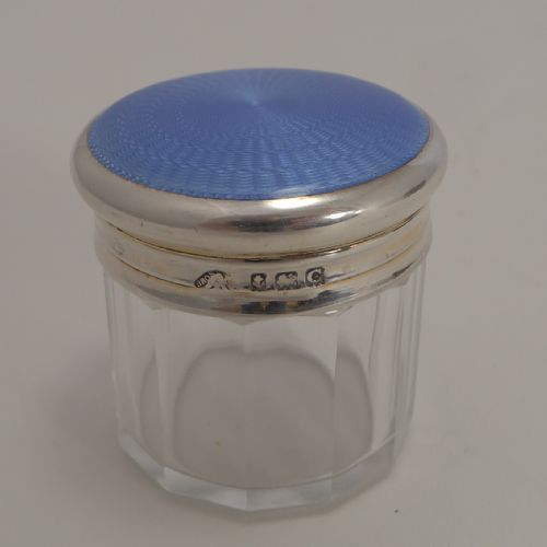Small Silver and Enamel Lidded Vanity Jar