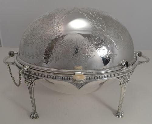 Magnificent Antique English Revolving Breakfast Dish by Atkin Brothers C.1890