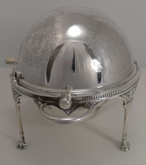 fig 1. Magnificent Antique English Revolving Breakfast Dish by Atkin Brothers c.1890