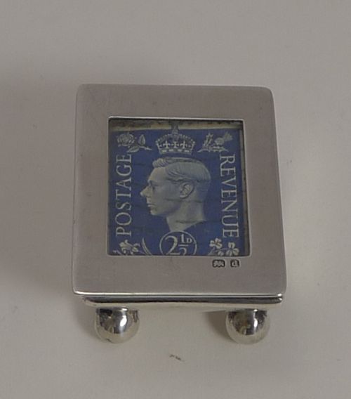 Edwardian English Sterling Silver Postage Stamp Box